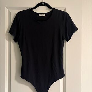 Aritzia Contour Black Short Sleeve Bodysuit